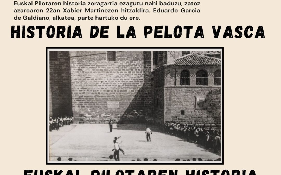 Los Arcos acogió la exposición y charla sobre la historia de la pelota