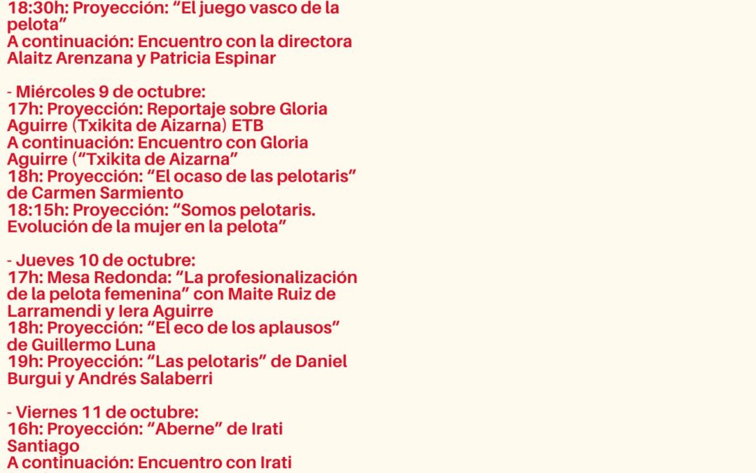 Se celebró la I Muestra de Cine Mujer y Pelota