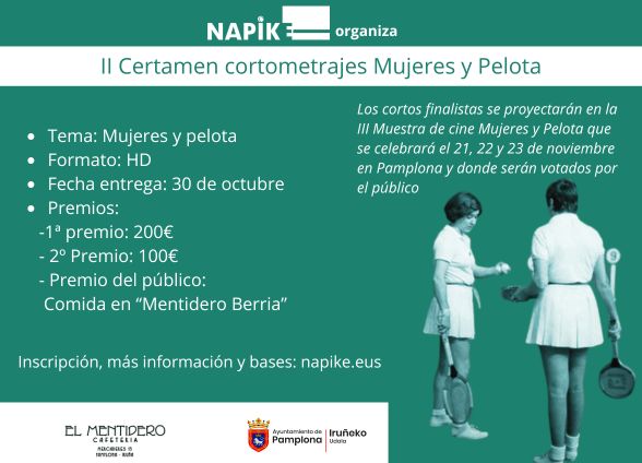 II Concurso de cortrometrajes «Mujeres y Pelota» – II. «Emakumeak eta pilota» Filma laburren lehiaketa