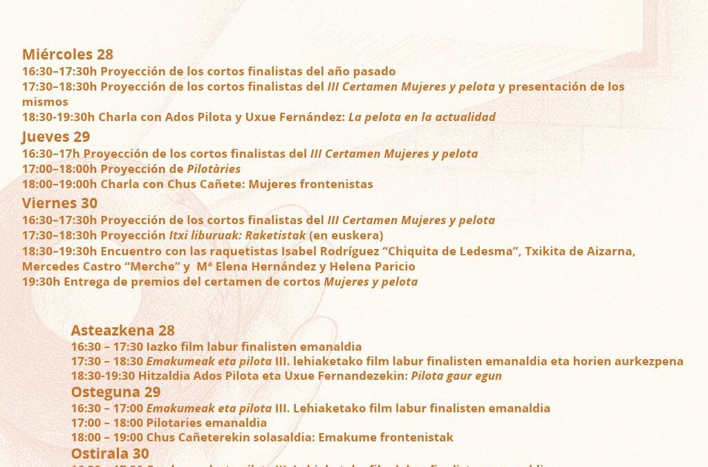 III muestra de cine “mujeres y pelota”